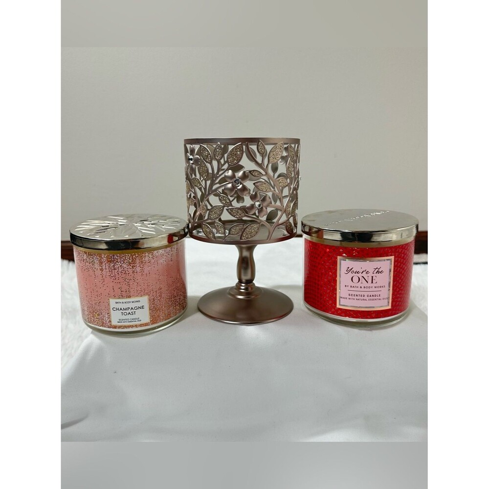 B.B Works Set Of 2 Candles You’re the One, Champagne Toast and 1 Candle Holder - Picture 3 of 10
